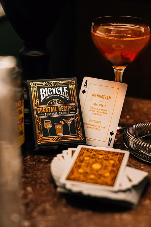 Bicycle Cocktail Playing Cards, Includes 52 Cocktail Recipes Featuring Old Fashioned, Margarita, Moscow Mule