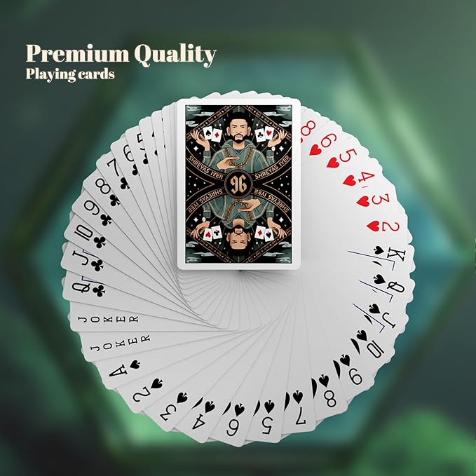 Limited Edition Black Box X Shreyas Iyer Playing Cards Educational Board Game Marked Deck for Magic, Poker & Cardistry, for Adult