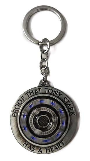 Thor Hammer Metal Keychain, Ironman Tony Stark Revolving Arc Reactor Metal Keyring, Pack of 2