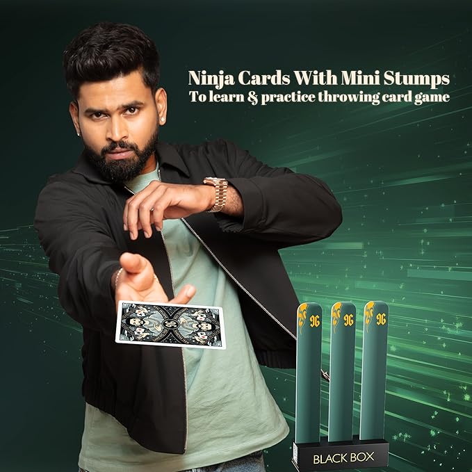 Limited Edition Black Box X Shreyas Iyer Playing Cards Educational Board Game Marked Deck for Magic, Poker & Cardistry, for Adult