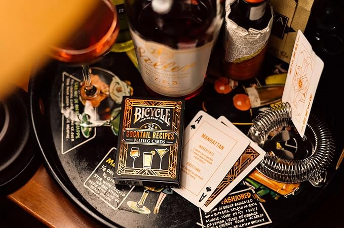 Bicycle Cocktail Playing Cards, Includes 52 Cocktail Recipes Featuring Old Fashioned, Margarita, Moscow Mule