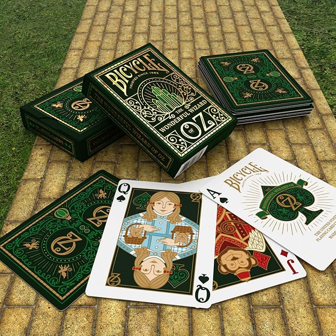 Bicycle Wizard of Oz Playing Cards, Oz Inspired Playing Card Deck, Emerald and Gold, 1 Deck