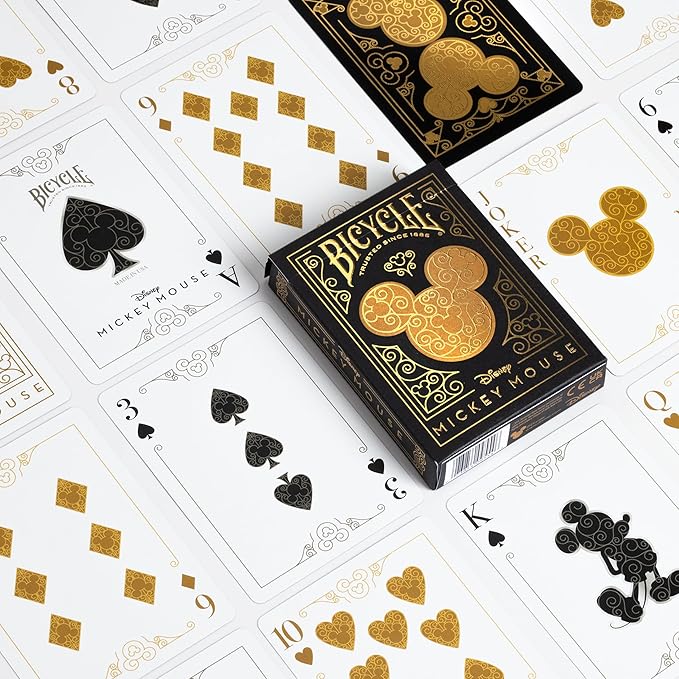 Bicycle Disney Mickey Mouse Inspired Black and Gold Playing Card Game