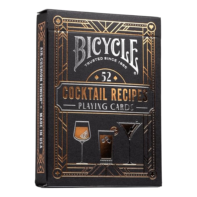 Bicycle Cocktail Playing Cards, Includes 52 Cocktail Recipes Featuring Old Fashioned, Margarita, Moscow Mule