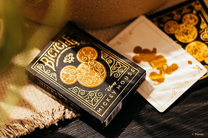 Bicycle Disney Mickey Mouse Inspired Black and Gold Playing Card Game