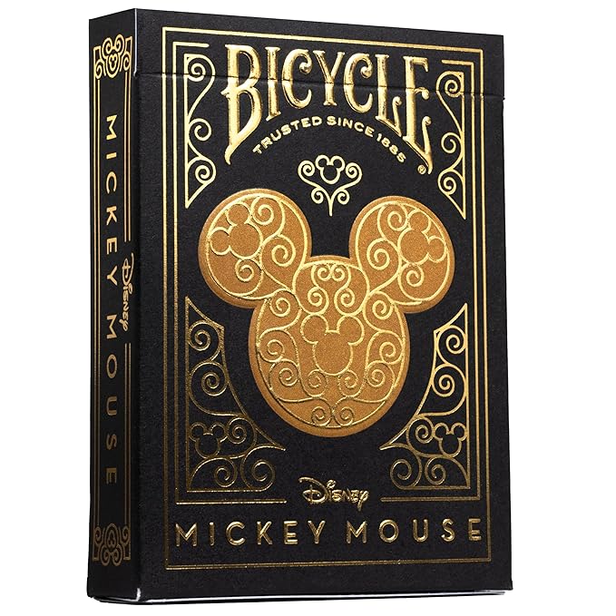 Bicycle Disney Mickey Mouse Inspired Black and Gold Playing Card Game